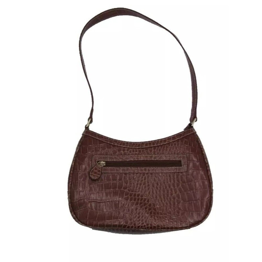 Liz Claiborne Purse Accessories Brown Embossed Snakeskin Womens Shoulder Bag - Picture 2 of 16